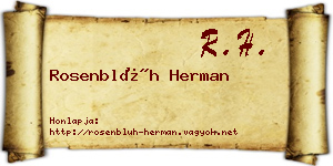 Rosenblüh Herman névjegykártya