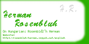 herman rosenbluh business card